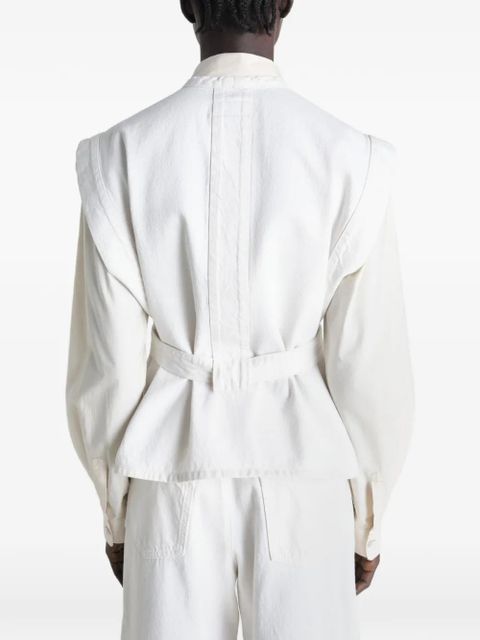 LEMAIRE V-neck belted chasuble vest blouse - White