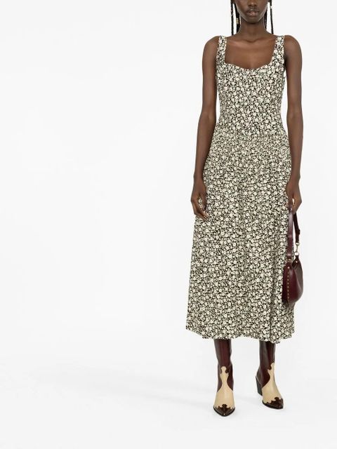 Tory Burch floral-print flared dress - Neutrals - zdjęcie produktu nr 2