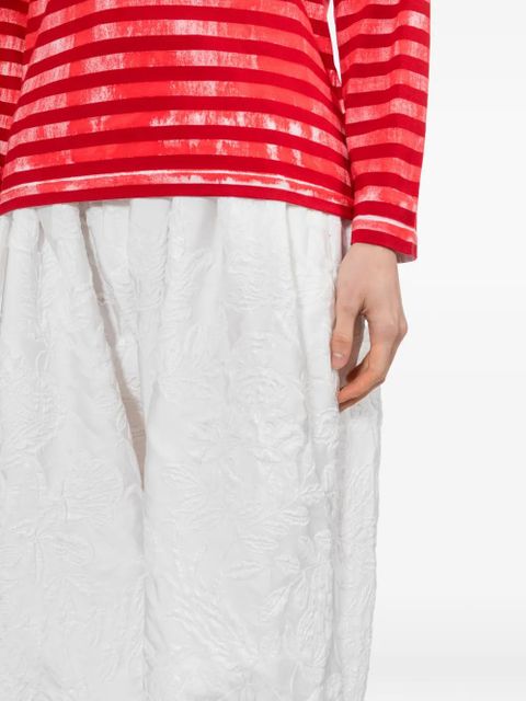 Comme Des Garçons floral-embroidered cropped trousers - White