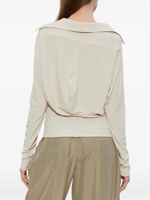 Alexander Wang draped long-sleeve top - Neutrals