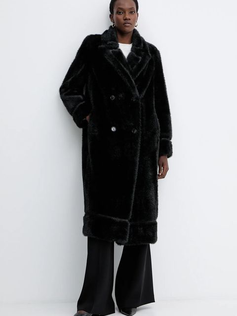 Twinset płaszcz kolor czarny 252TT2152