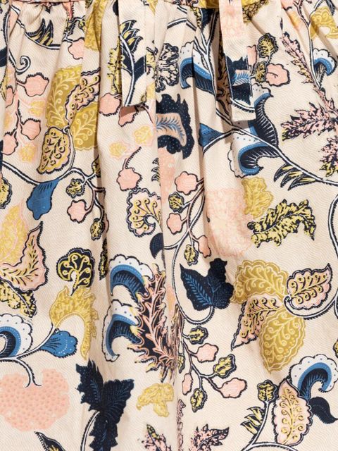 Ulla Johnson floral-print puff-sleeve mini dress - Neutrals