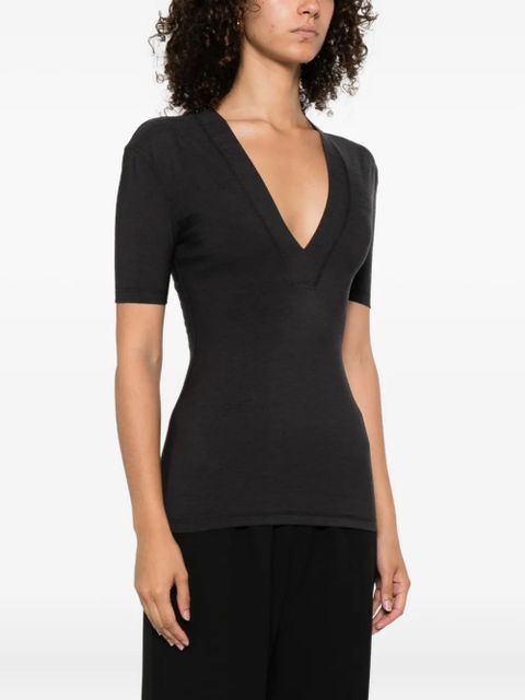 Nanushka Akka short-sleeved wool top - Grey