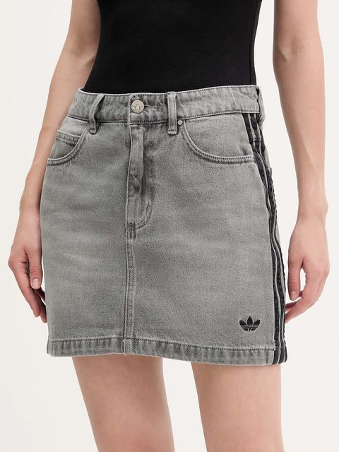 adidas Originals spódnica jeansowa Denim Mini Skt kolor szary mini ołówkowa JW2657 - zdjęcie produktu nr 1