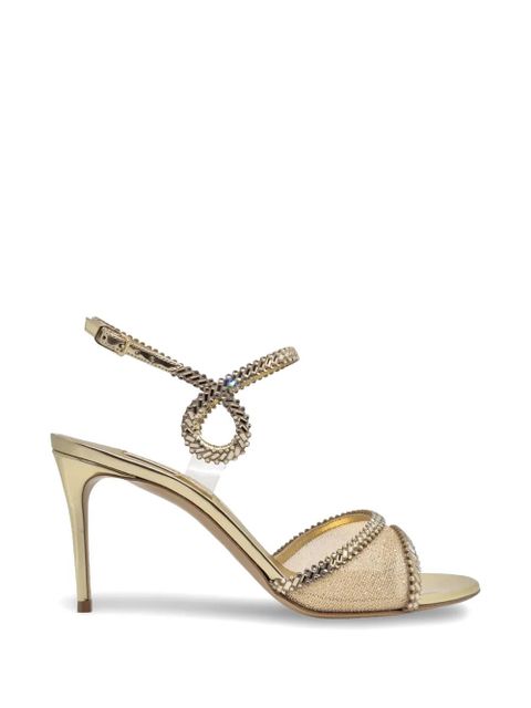 Casadei Josephine crystal-embellished heeled sandals - Gold - zdjęcie produktu nr 1