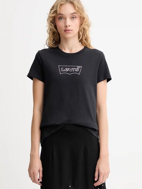 Levi's t-shirt bawełniany damski kolor czarny 17369
