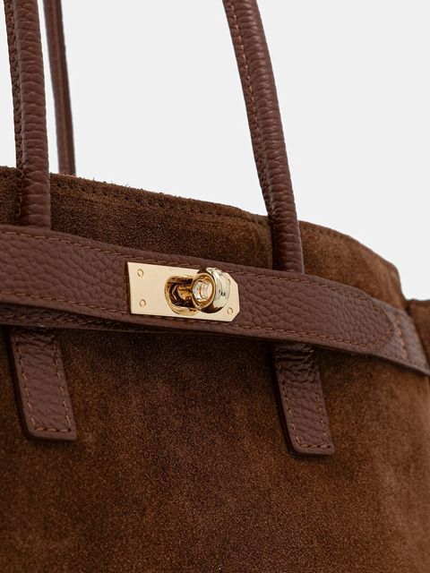 Answear.LAB torebka zamszowa kolor brązowy