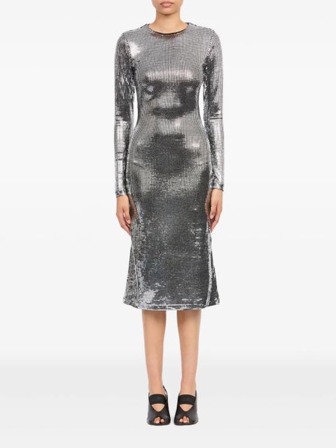MM6 Maison Margiela long-sleeve midi dress - Silver