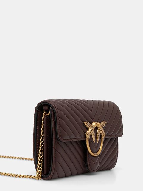 Pinko torebka skórzana kolor brązowy 100062 A0GK