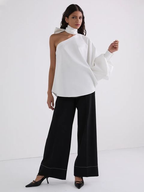 Karl Lagerfeld bluzka bawełniana damska kolor biały gładka A3W11037