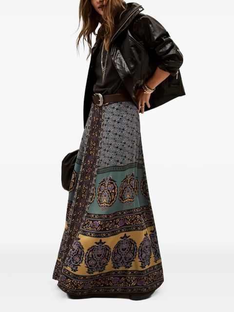 Ba&Sh Bayro floral paisley-pattern maxi skirt - Green