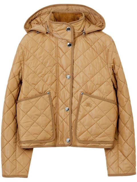 Burberry diamond-quilted hooded jacket - Neutrals - zdjęcie produktu nr 1