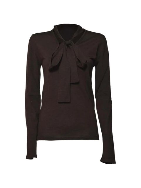SOLOTRE bow blouse - Brown - zdjęcie produktu nr 1