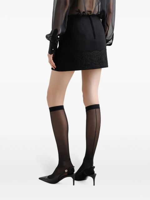Dolce & Gabbana lace-trimmed mini skirt - Black
