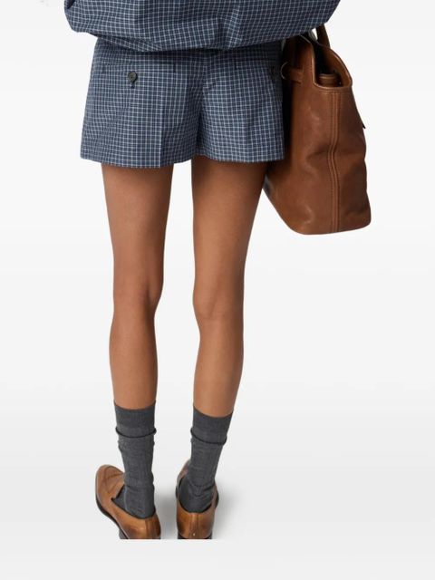 Miu Miu check-pattern mini skirt - Blue