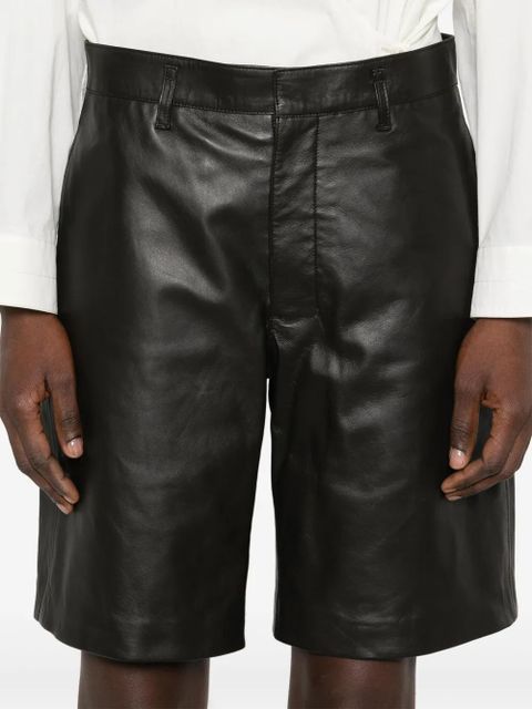 LEMAIRE leather shorts - Brown