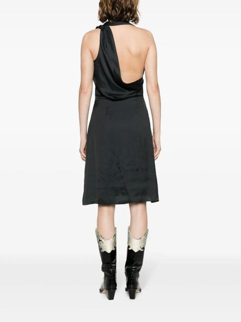 Zadig&Voltaire Razal pleat-detail satin midi dress - Black