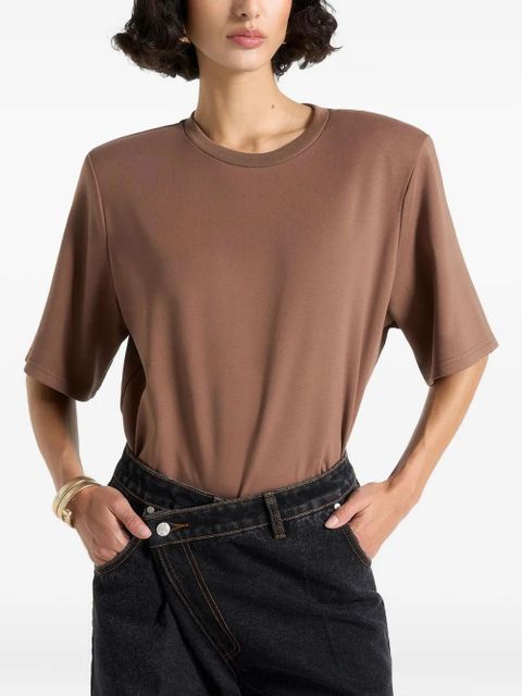 Manière De Voir Mia wide-shoulder bodysuit T-Shirt - Brown - zdjęcie produktu nr 2