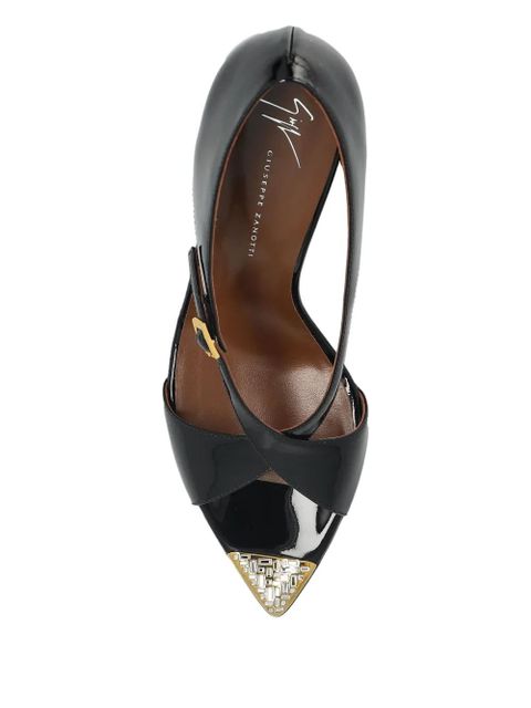 Giuseppe Zanotti 90mm Intrigo patent-leather cross-strap heeled sandals - Black