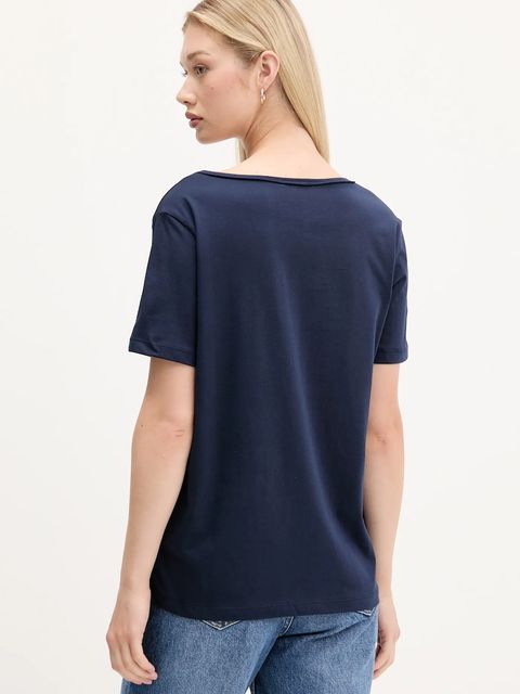 Desigual t-shirt bawełniany DUMAS damski kolor granatowy 25WWTK28 - zdjęcie produktu nr 2