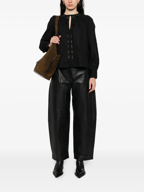 Ulla Johnson Kady lace-embroidery long-sleeve blouse - Black - zdjęcie produktu nr 2