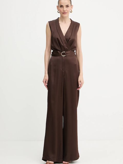 Marciano by Guess kombinezon IVA kolor brązowy z dekoltem w szpic 5YGD24 7350A - zdjęcie produktu nr 2