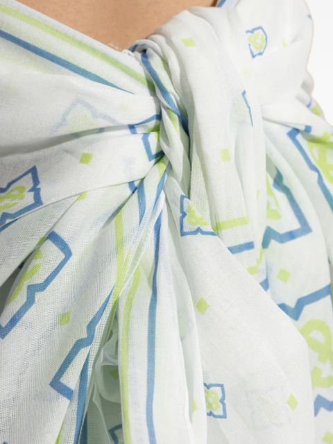 Casablanca monogram-print pareo - White