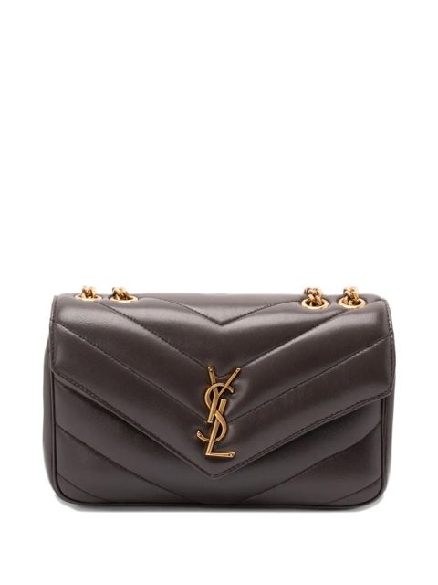 Saint Laurent Loulou small chevron chain shoulder bag - Brown - zdjęcie produktu nr 1