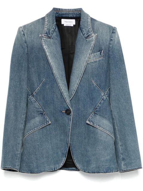 Alexander McQueen denim blazer - Blue - zdjęcie produktu nr 1