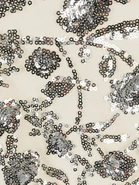 Self-Portrait sequin-embellished tulle midi dress - Neutrals