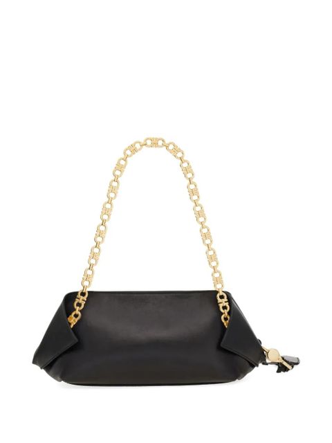 Ferragamo folded chain-link shoulder bag - Black