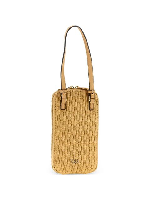 PINKO Love Birds Diamond braided smartphone holder - Neutrals