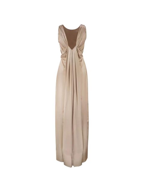 Max Mara draped-back silk dress - Neutrals - zdjęcie produktu nr 2