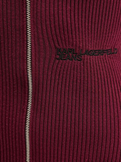Karl Lagerfeld Jeans sukienka kolor bordowy midi dopasowana A4W13011