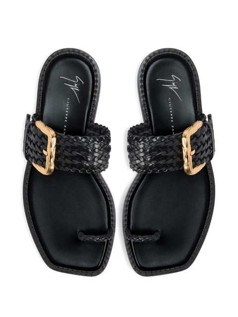 Giuseppe Zanotti Cristà woven buckle sandals - Black