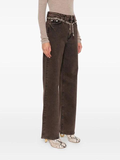 Maje chain-belt jeans - Brown