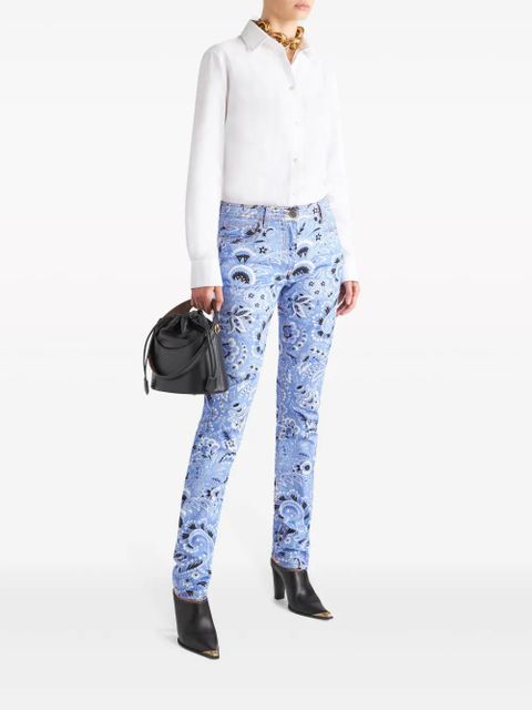 ETRO bandana-print skinny jeans - Blue - zdjęcie produktu nr 2