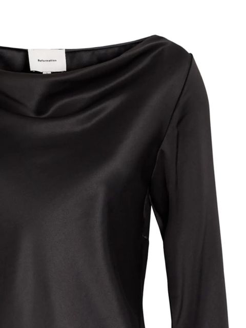 Reformation mini Pike satin dress - Black - zdjęcie produktu nr 2