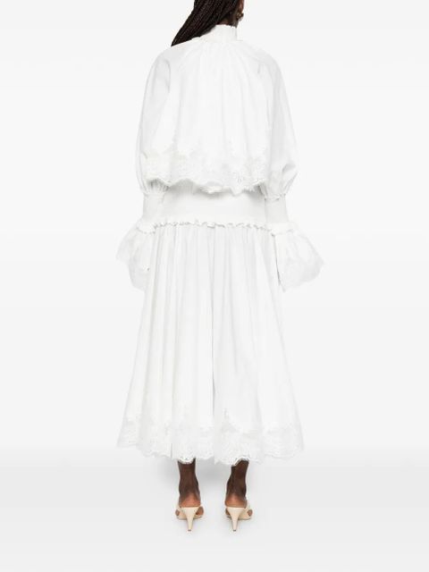 ZIMMERMANN Alchemy lace-detail ruffle midi dress - White