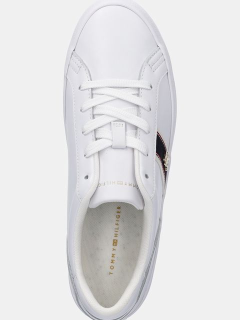 Tommy Hilfiger sneakersy skórzane VULC WEBBING SNEAKER damskie kolor biały FW0FW08903