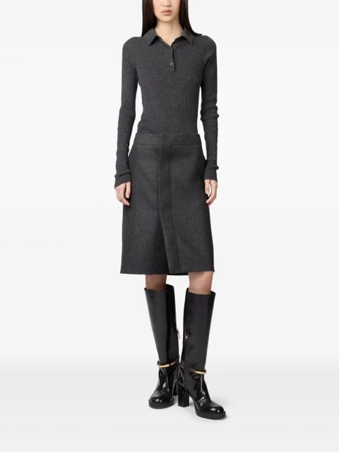 Tod's double-pocket wool skirt - Black