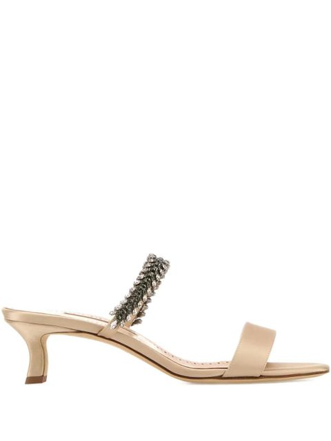 Manolo Blahnik 50mm Kifasan beaded satin sandals - Neutrals - zdjęcie produktu nr 1
