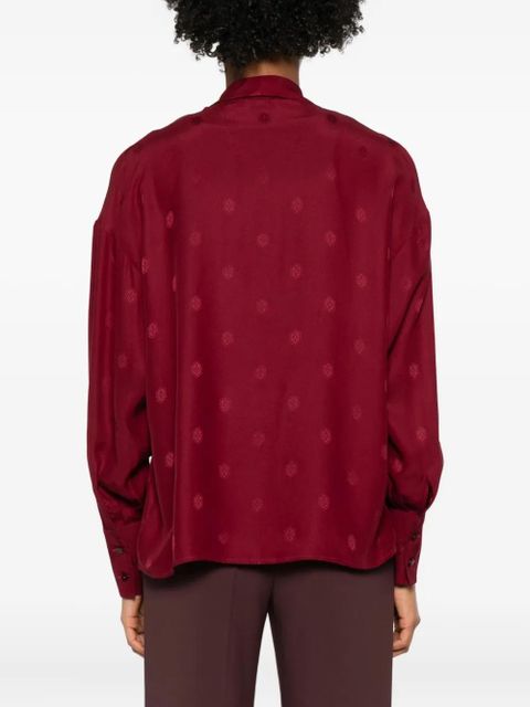 ETRO dotted-print tie-neck blouse - Red