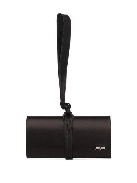 Balenciaga BB satin clutch bag - Black