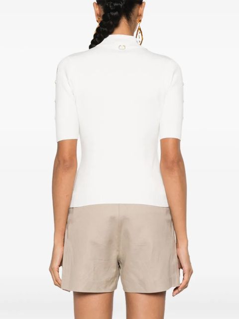 TWINSET cut-out stud-detail sweater - White