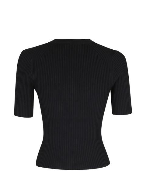 Simkhai Miley V-neck ribbed top - Black - zdjęcie produktu nr 2