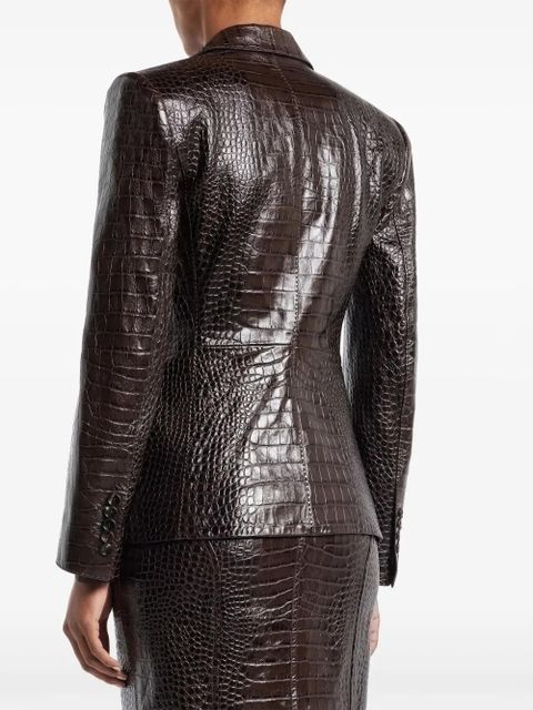 TOM FORD snakeskin-effect leather blazer - Brown - zdjęcie produktu nr 2