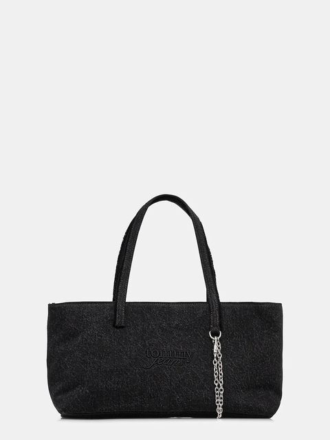 Tommy Jeans torebka bawełniana kolor czarny AW0AW18268 - zdjęcie produktu nr 1