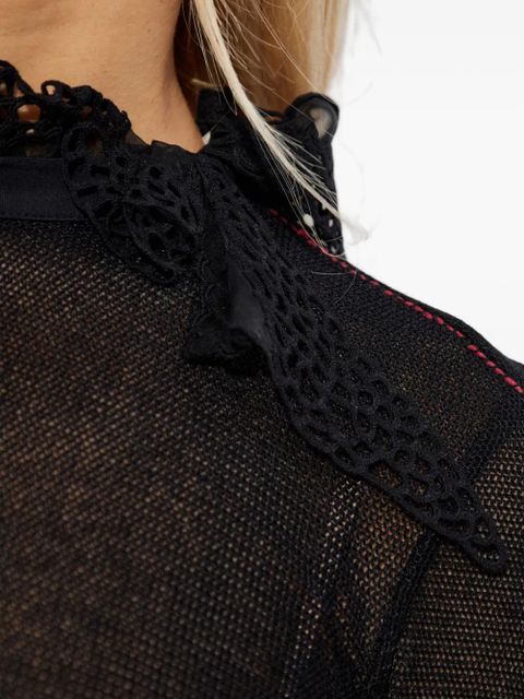 ISABEL MARANT Sarah lace-trim top - Black