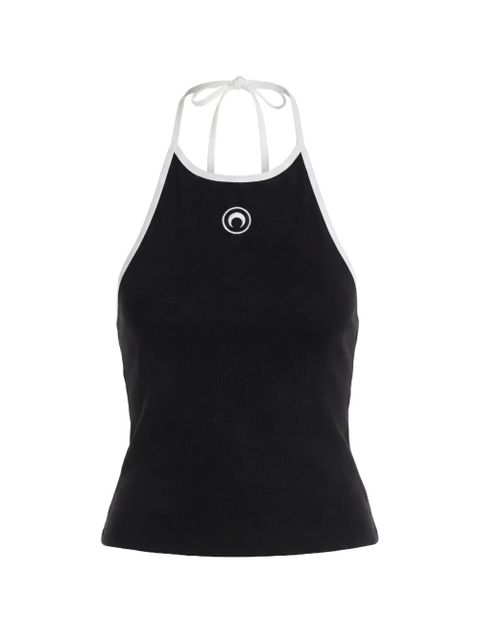 Marine Serre moon logo halter top - Black - zdjęcie produktu nr 1
